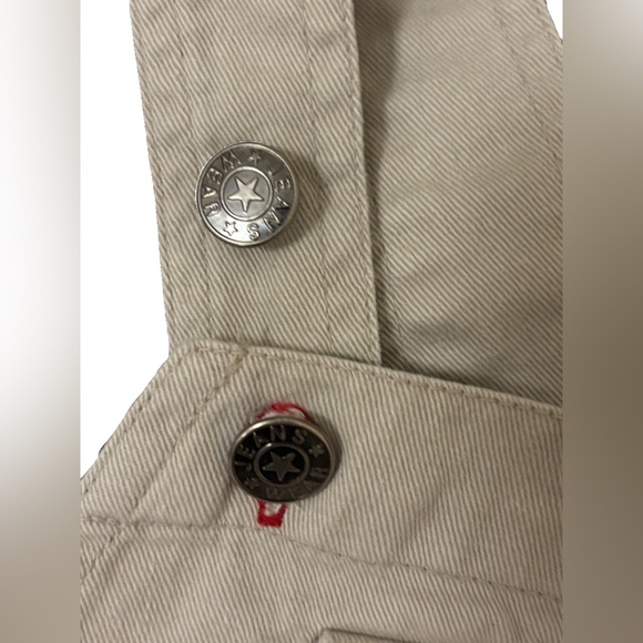 Vintage 90’s Baby Toddler Fire Department Cute Puppy Khaki Denim Overalls - 24M - Picture 4 of 16